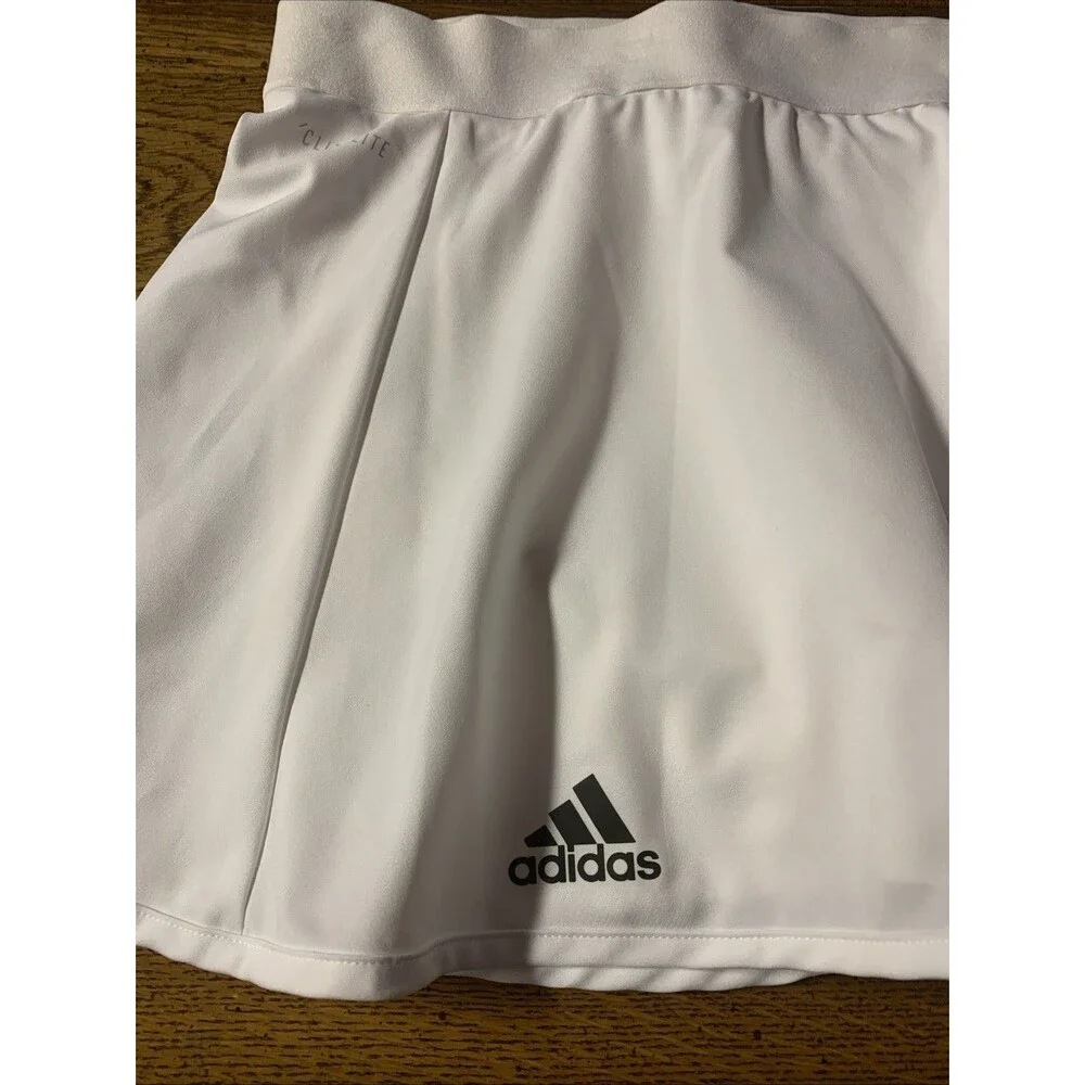 Adidas Tennis Skirt Skort Pickleball White Sz Large Climalite Athletic